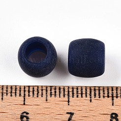 つや消し不透明なアクリルビーズ  ロンデル  ミッドナイトブルー  8x9mm  穴：5ミリメートル、約：1470個/ 500 G&nbsp;SACR-T017-08A
