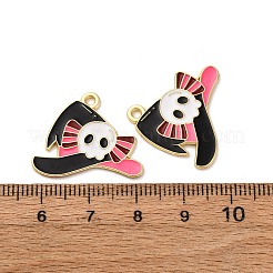 ハロウィンアロイエナメルペンダント  ゴールドカラー  スカル  20x24x1mm  穴：1.6mm&nbsp;STAS-I354-01G-E