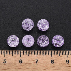 クリアクラックアクリルビーズ  ラウンド  スミレ  8x7mm  穴：1.8~2mm  約1745個/500g&nbsp;MACR-S373-66-N06