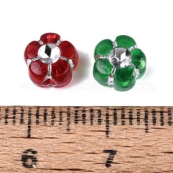 プラスチックフラワービーズ  シルバーライン入り  ミックスカラー  6.5~7x7x4.5mm  穴：1.5mm  約4166個/500g&nbsp;KY-Q002-04