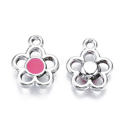 UVメッキアクリルパーツ  エナメル  ミックスカラー  花  プラチナ  17.5x14.5x3mm  穴：1.8mm&nbsp;OACR-N010-023P
