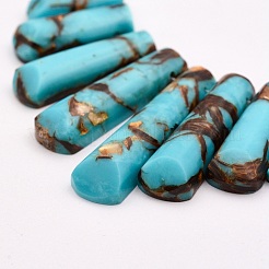 Assembled Bronzite and Synthetic Turquoise Beads Strands&nbsp;G-P298-F01