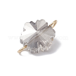 5Pcs 5 Colors Electroplate Glass Connector Charms&nbsp;PALLOY-JF04337-01