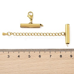 304ステンレススチールカーブチェーンエクステンダー  カニカン付き  イオンプレーティング（ip）  18KGP本金メッキ  22mm&nbsp;STAS-M061-05G-02