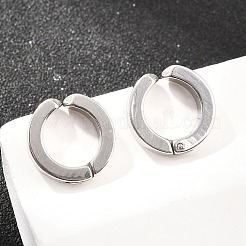 201ステンレススチールカフイヤリング  C字型  304ステンレスピン付き  ステンレス鋼色  13x3mm&nbsp;EJEW-T056-01P-02