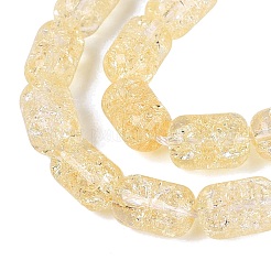 透明クラックルガラスビーズ連売り  コラム  淡いチソウ  9~9.5x6~6.5mm  穴：1~1.2mm  約43個/連  15.55~15.75''（39.5~40センチメートル）&nbsp;GLAA-NH0001-04-A05