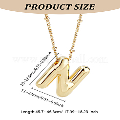 1pc Brass Chain with Alloy Letter Pendants Necklaces&nbsp;NJEW-LP0001-41N-G