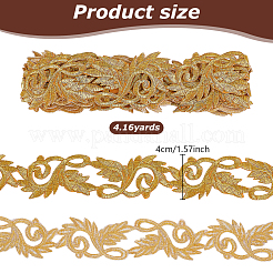 3.8M Ethnic Style Iron on/Sew on Embroidery Flower Polyester Lace Trim Ribbon&nbsp;OCOR-WH0070-121B