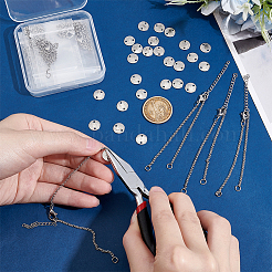 イニシャルアルファベット 304 ステンレススチール リンクブレスレット DIY 製作キット  ステンレス鋼色  10~165x1mm  穴：1.2mm&nbsp;DIY-UN0056-21