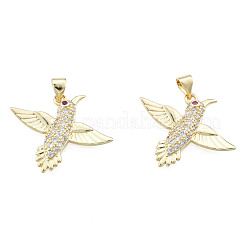 Brass Micro Pave Clear Cubic Zirconia Pendants&nbsp;ZIRC-N039-251