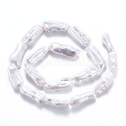天然ケシパールビーズ連売り  養殖淡水パール  ナゲット  貝殻色  15~34x6~12x4~7mm  穴：0.6mm  約14~20個/連  14.96インチ（38cm）&nbsp;PEAR-S020-H01