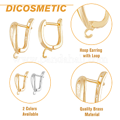 24Pcs 4 Styles Brass Hoop Earring Findings&nbsp;KK-DC0003-13