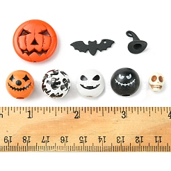 DIY ハロウィーン 合成ターコイズ & 丸い木製ビーズ ジュエリー ファインディング キット  ミックスカラー  8.5~25mm  穴：1.4~4mm&nbsp;DIY-FS0006-35