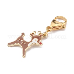 Christmas Theme Alloy Enamel Pendants&nbsp;HJEW-JM00427