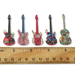 5個5スタイルアクリルパーツ  ギター  ミックスカラー  49x17~18x2.5mm  穴：1.4mm  1個/スタイル&nbsp;MACR-FS0001-74