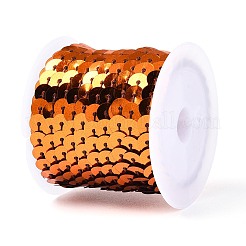 環境に優しいプラスチックスパンコールビーズ  スパンコールビーズ  装飾アクセサリー  フラットラウンド  ダークオレンジ  6mm  約5m /ロール&nbsp;PVC-Q092-6mm-13