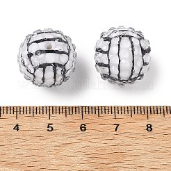 スポーツをテーマにした樹脂ラインストーンビーズ  アクリルと  バレーボール  ホワイト  20mm  穴：2.5mm&nbsp;OACR-D307-02