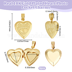 6Pcs Brass Locket Pendants&nbsp;KK-BBC0015-51