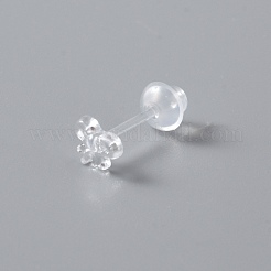 Tiny Resin Bowknot Stud Earrings with Ear Nut for Women&nbsp;EJEW-WH0012-003C
