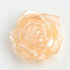 ABSプラスチックパール調カボション  花  砂茶色  17x17.5x6.5mm  約200個/袋&nbsp;OACR-S004-Z10