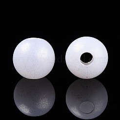 Rubberized Style Rainbow Opaque Acrylic Beads&nbsp;MACR-T010-6mm-08-01