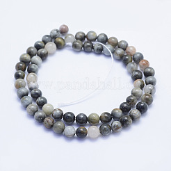 Natural Hawk's Eye Beads Strands&nbsp;G-L478-01-6mm