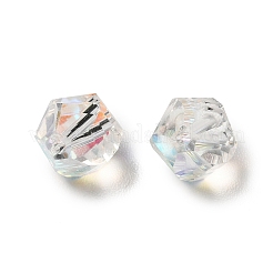 ガラス k9 ガラス  模造オーストリアクリスタルビーズ  多面カット  ナゲット  クリアAB  6x6mm  穴：1mm&nbsp;GLAA-H024-11A