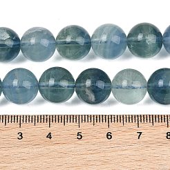 天然ブルーの蛍石ビーズ連売り  スムーズなラウンド  12mm  穴：1mm  約32個/連  15.83''（40.2センチメートル）&nbsp;GG-CBAF158-12mm