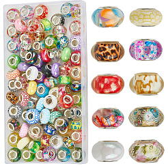 120Pcs 6 Styles Christmas Theme Resin European Rondelle Beads&nbsp;RPDL-SP0001-04