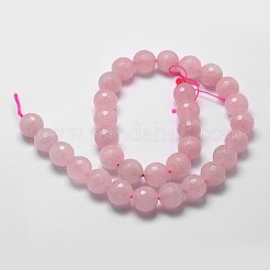 天然石ローズクォーツビーズ連売り  多面カット  ラウンド  12mm  穴：1mm  約31個/連  14.9インチ〜15.1インチ&nbsp;X-G-D840-20-12mm