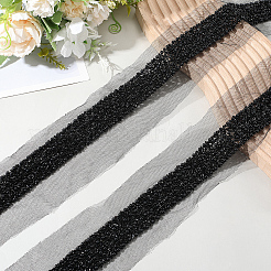 Polyester & Plastic Bead Gauze Lace Trim&nbsp;OCOR-WH20005-45A
