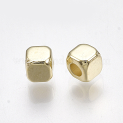 Ccbプラスチックスペーサービーズ  キューブ  ライトゴールド  3x3x3mm  穴：1.5mm  約1000個/20g&nbsp;X-CCB-T006-092KC