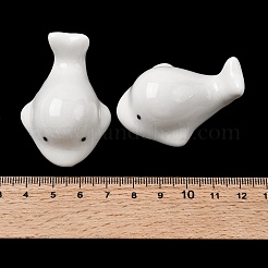 イルカの磁器のディスプレイ装飾  ホームオフィスのデスク装飾用  ホワイト  48x35x23mm&nbsp;DJEW-G048-02A-01