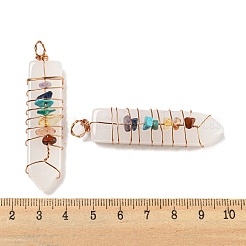 7 Chakra Gemstone Big Pointed Pendants&nbsp;G-H308-04G-01