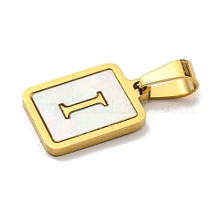 PVD Vacuum Plating 304 Stainless Steel Pave Natural White Shell Pendants&nbsp;STAS-S130-03G-I