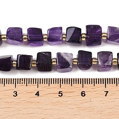 天然石アメジストビーズ連売り  キューブ  シードビーズで  6~7x6.5~7x6~7mm  穴：0.9mm  約44~45個/連  15.20~15.55''（38.6~39.5センチメートル）&nbsp;G-G053-B26-03
