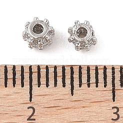 Brass Micro Pave Clear Cubic Zirconia Spacer Beads&nbsp;KK-N256-12P