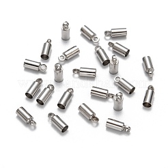 真鍮製コードエンドパーツ  カドミウムフリー＆ニッケルフリー＆鉛フリー  プラチナ  9x3.5mm  穴：1.5mm  3mm内径&nbsp;EC038-NF