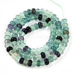 天然石蛍石ビーズ連売り  ロンデル  6x3.5~4mm  穴：1.2mm  約96~98個/連  14.96~15.16''（38~38.5センチメートル）&nbsp;G-T139-56B