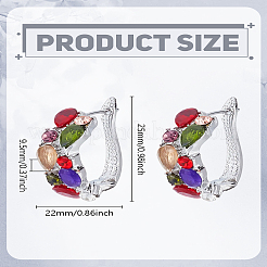 1 Pair Alloy Micro Pave Colorful Cubic Zirconia Stud Earrings&nbsp;EJEW-LP0003-62P