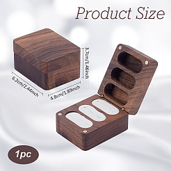 1Pc 3-Slot Walnut Wood Jewelry Gift Box with Magnetic Cover&nbsp;CON-PH0003-16A