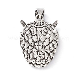 レトロパンク合金ペンダント  ガラスと  ナザールボンジュウを持つフクロウ  きいろ  26x18.5x6mm  穴：7.5x4mm&nbsp;FIND-I023-01D