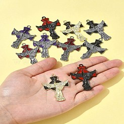 10個5色合金エナメルゴシックスタイルペンダント  クロス  ミックスカラー  45x31x3mm  穴：2.5mm  2個/カラー&nbsp;FIND-FS0004-29