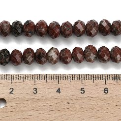ナチュラルレッドセサミジャスパービーズ連売り  多面カット  ロンデル  8x5.5mm  穴：1.2mm  約69個/連  15.16''（38.5センチメートル）&nbsp;G-Z111-A47