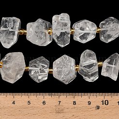 天然石クオーツクリスタルビーズ連売り  ロッククリスタルナゲットビーズ  シードビーズで  15~27x11~18x13~17mm  穴：1mm  約12個/連  7.40~7.48''（18.8~19センチメートル）&nbsp;G-F833-S01-01