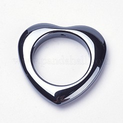 ボーイフレンドのバレンタインギフトのアイデア  非磁性の合成ヘマタイトハートペンダント  35x6mm  穴：1mm&nbsp;X-IMP002