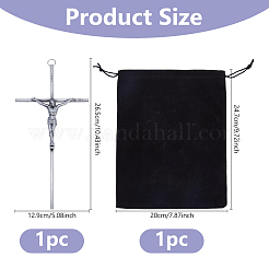 合金壁装飾  インテリアオーナメントパーツ  クロス  アンティークシルバー  265mm&nbsp;HJEW-DC00152