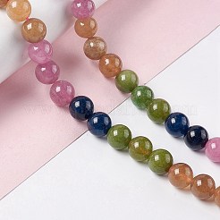 Natural White Jade Imitation Tourmaline Beads Strands&nbsp;G-I334-01C
