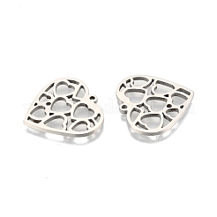変色しない201ステンレススチールペンダント  中空  ハート  ステンレス鋼色  23.5x25x1.5mm  穴：1.4mm&nbsp;STAS-N098-100P