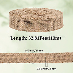 ジュートリボン  布ドレス縫製アクセサリー  小麦  1インチ（26mm）  約10.94ヤード（10m）/ロール&nbsp;OCOR-WH20020-26A